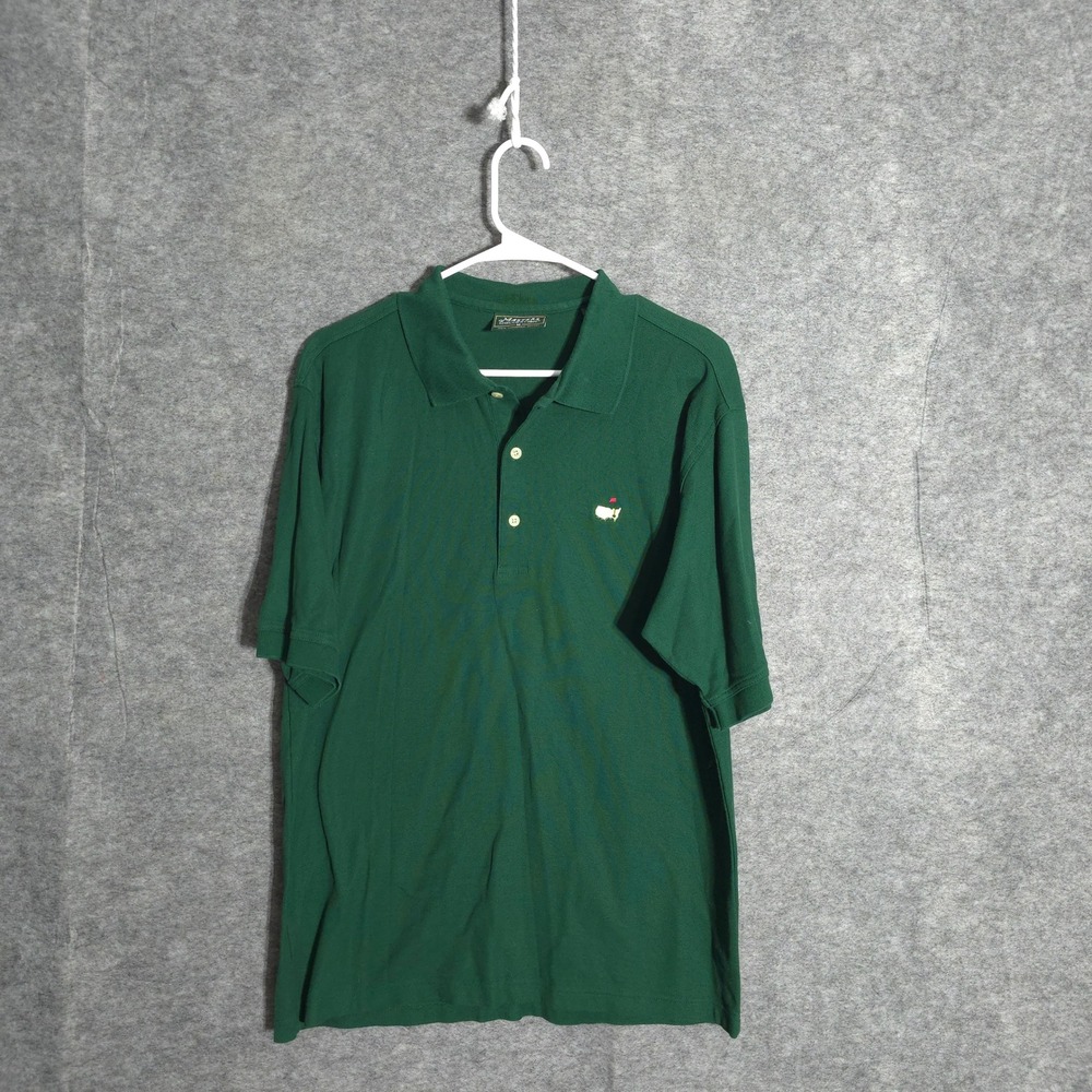 Masters Collection Polo Shirt Mens M Green Golf Augusta Mercerized Cotton Logo